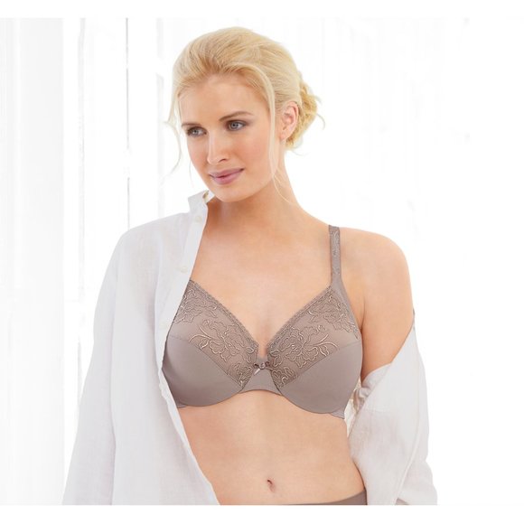 Glamorise 32C ELEGANCE Bra (UNDERWIRED) Embroidered (SMOOTHING) TAUPE NEW - Picture 11 of 11